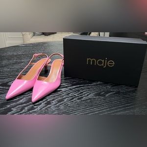 Brand New! Maje Pink Slingbacks in patent leather